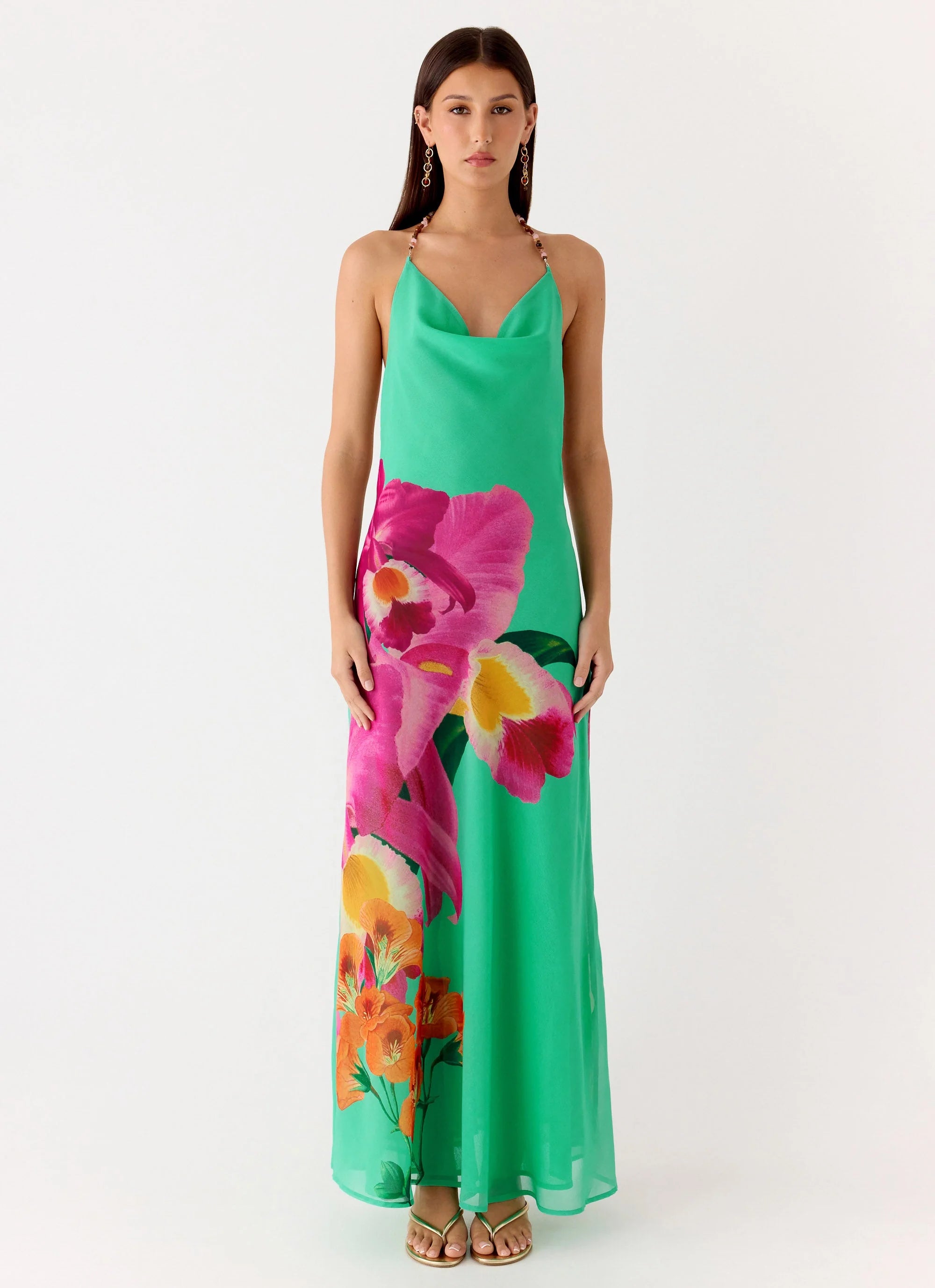 Morning Crush Cowl Maxi Dress Jungle Bloom