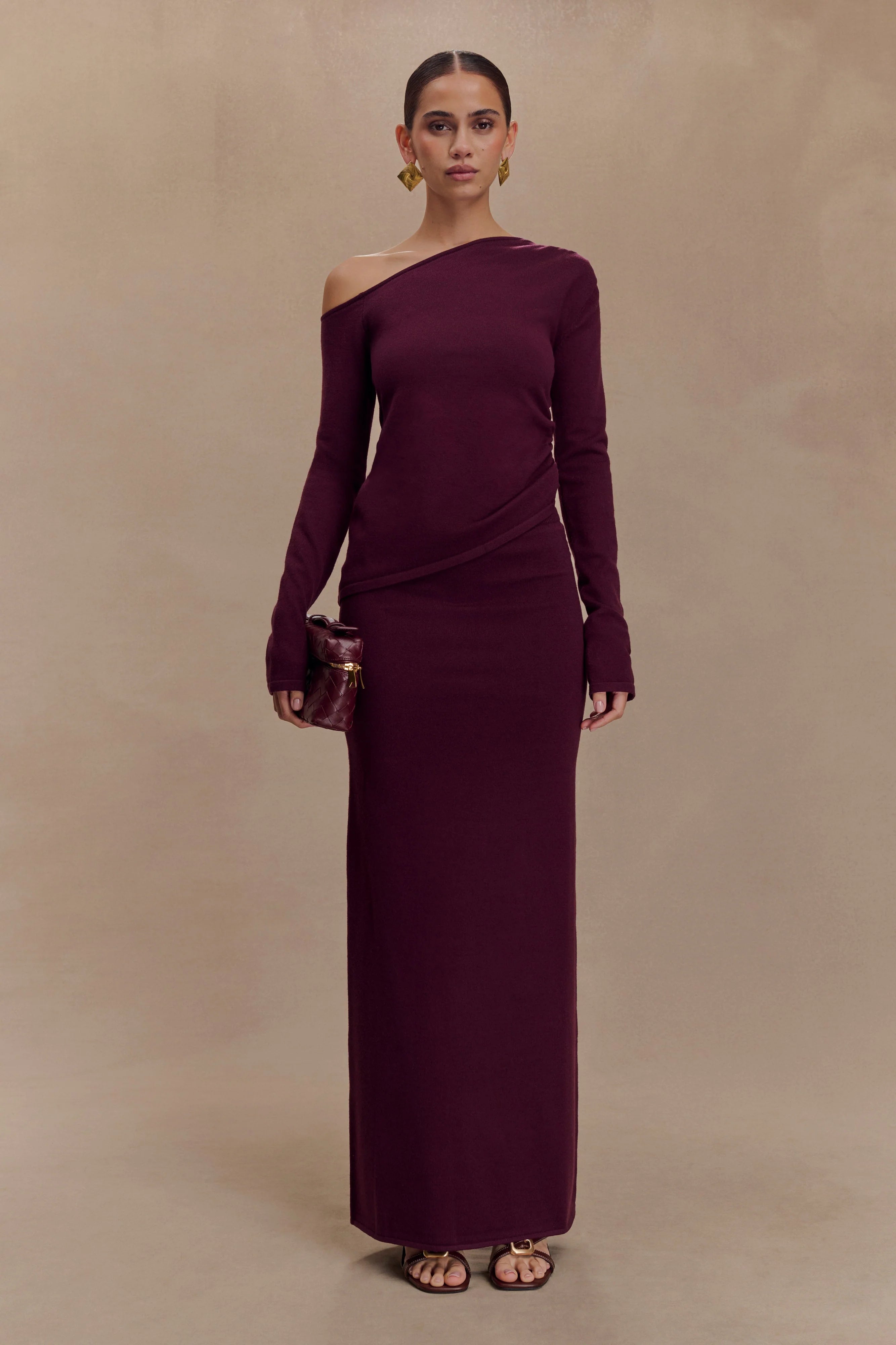 Miles Knit Maxi Skirt Plum