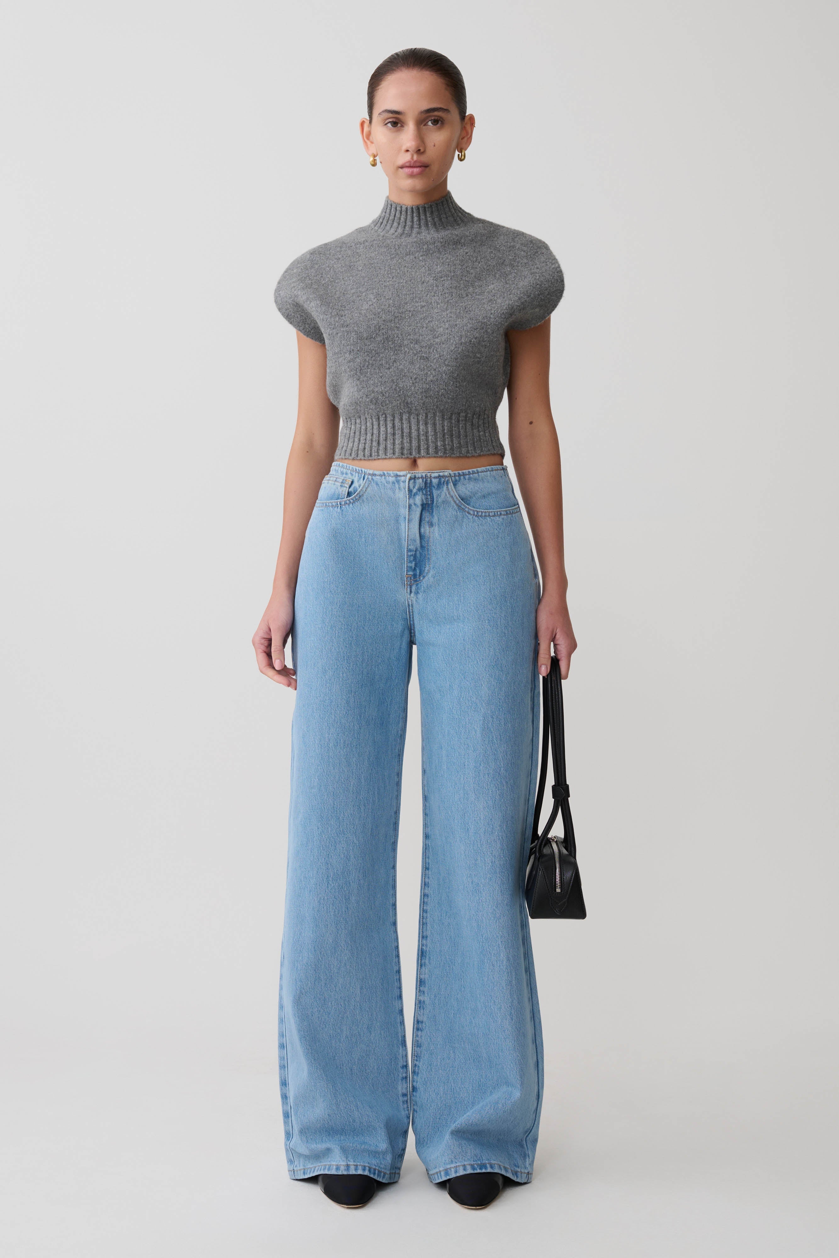 Niko Knit Oversized Top Charcoal