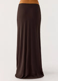 Star Girl Chiffon Maxi Skirt Cool Chocolate