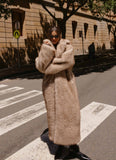 Kamil Faux Fur Maxi Coat Tan Beige