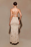 Suki Metallic Knit Maxi Dress Gold
