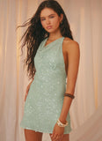 Keela Sequin Mini Dress Mint Sage