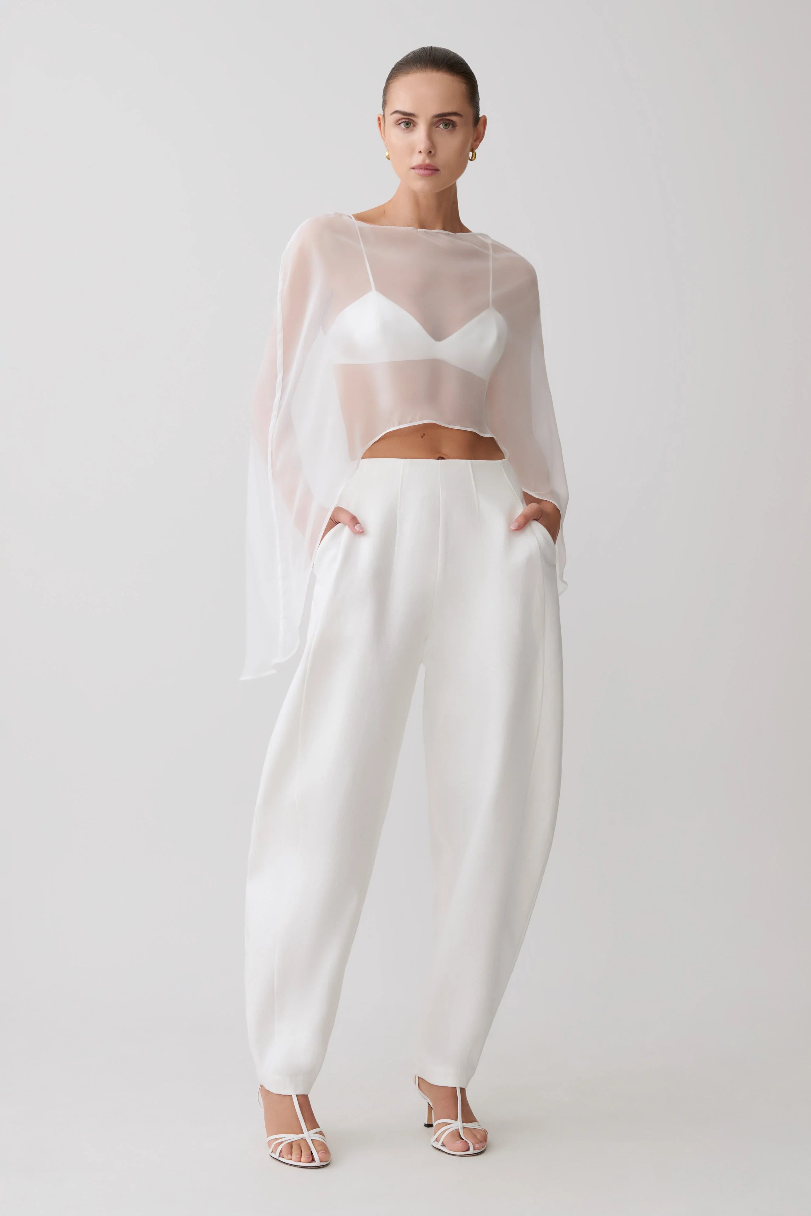 Oriana Linen Oversize Pants White