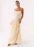 Jacinda Drop Waist Maxi Dress Cream