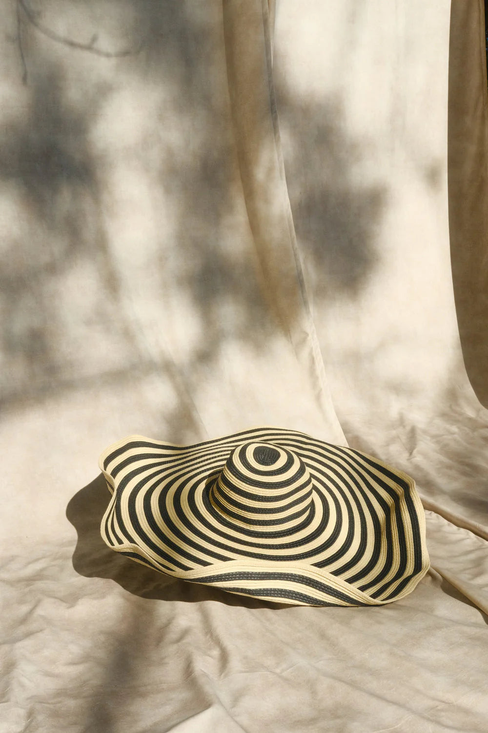 Cecil Straw Maxi Hat Black And Neutral Stripe