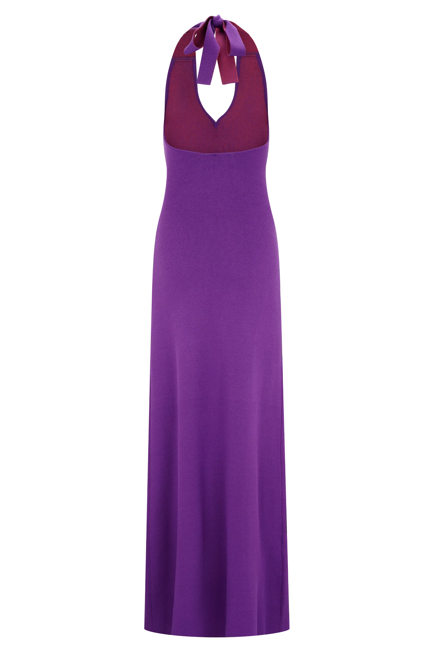 Stacy Knit Halter Maxi Dress Purple Red