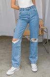 ABRAND A 94 High Straight Georgia Rip Blue Jeans
