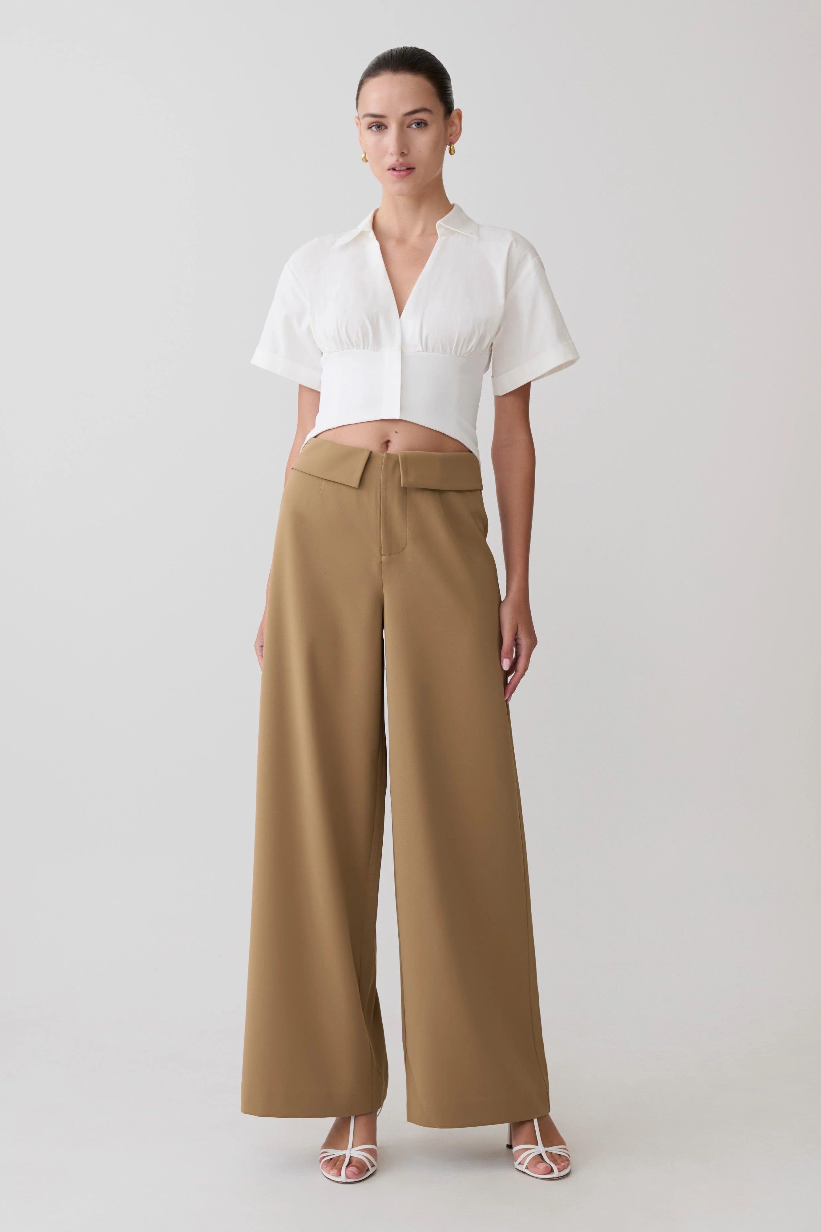 Noelia Tie Back Short Sleeve Shirt White