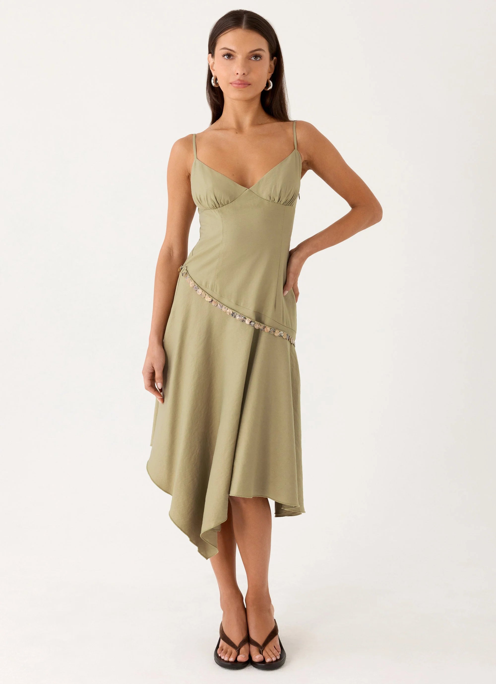 Lazure Midi Dress Pale Olive