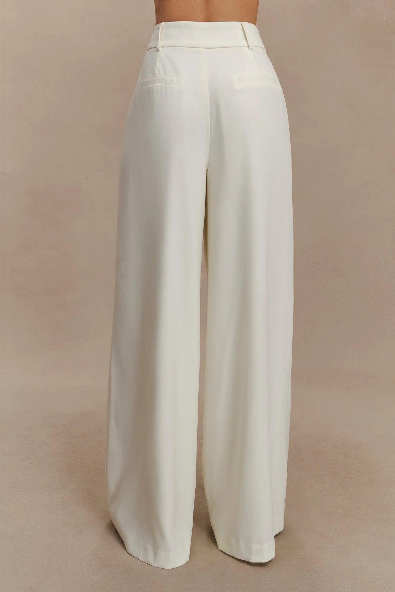 Jacqueline Pleated Wide Leg Pants Ivory