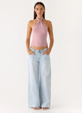Amber Light Top Pink