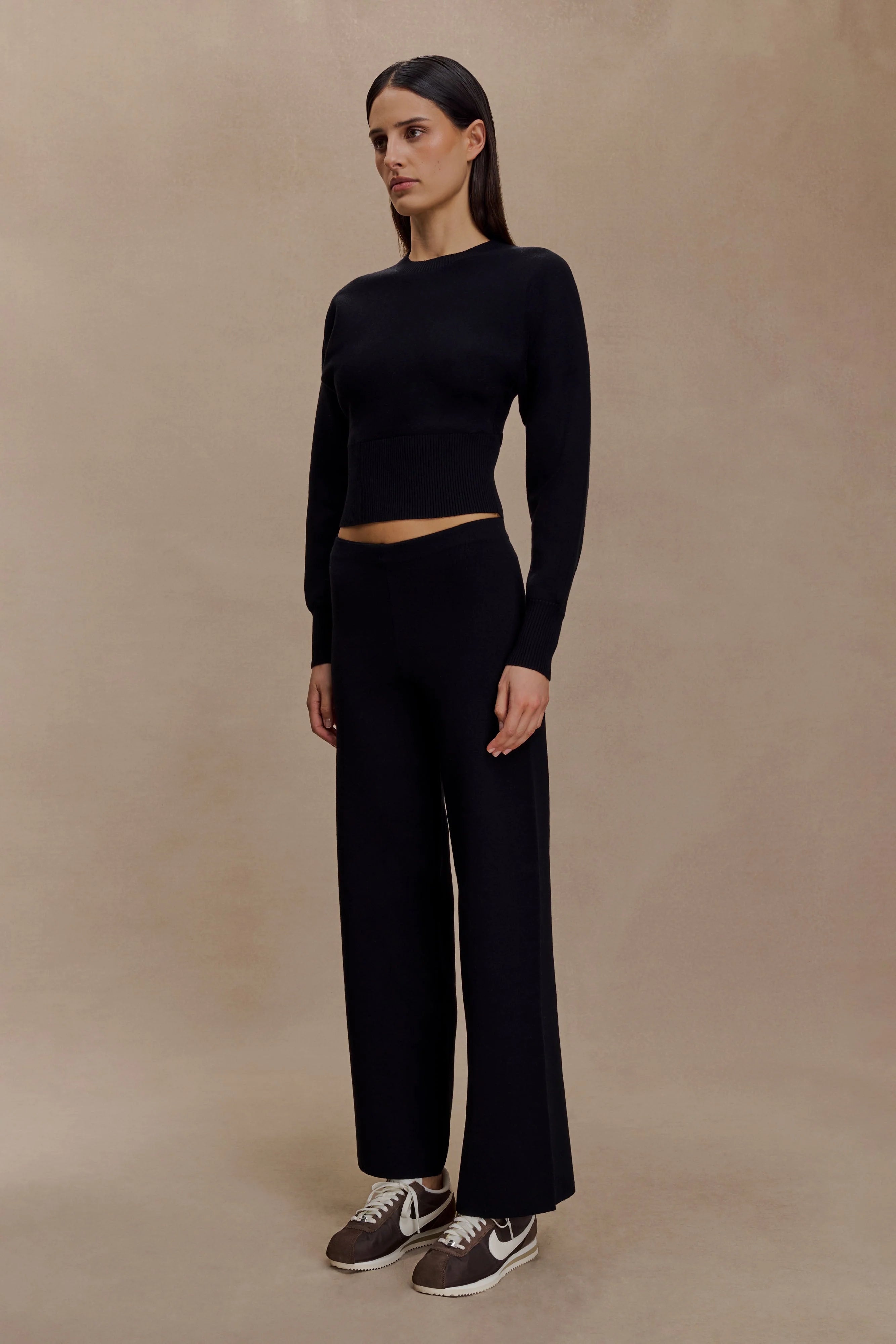 Kerrymae Straight Leg Knit Pants Black