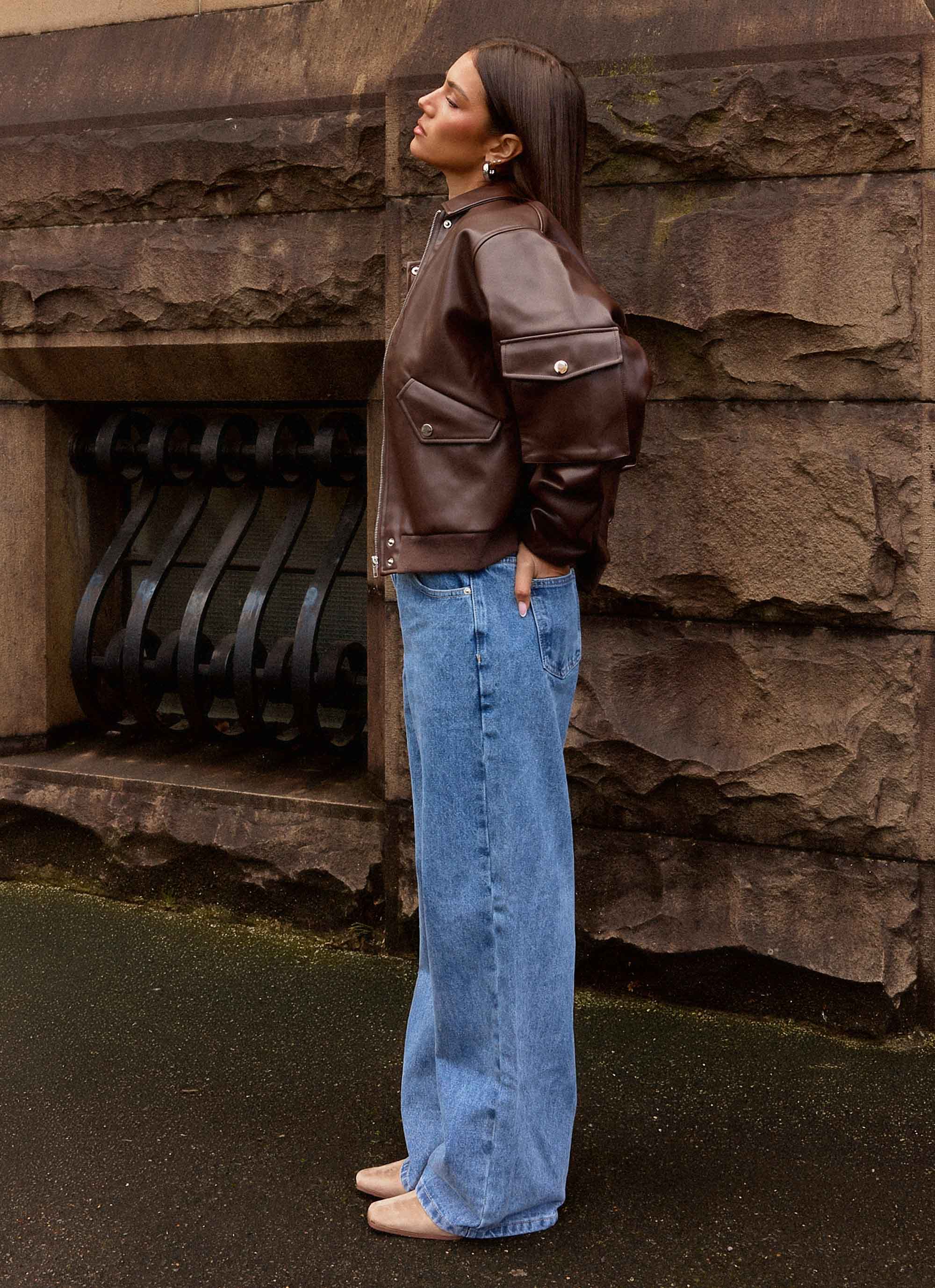 Indara Bomber Jacket Chocolate