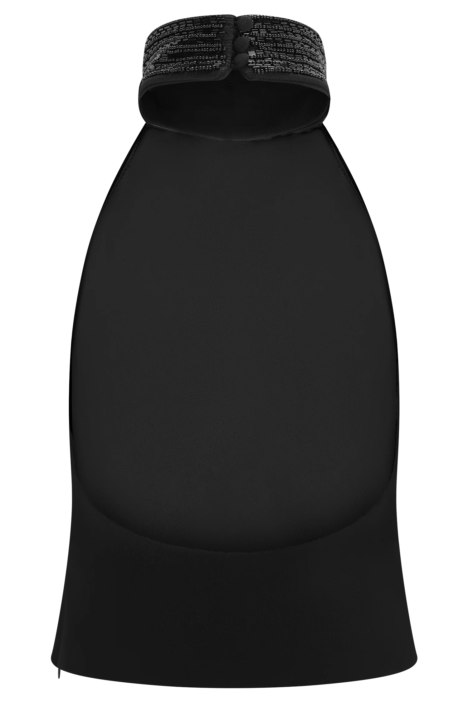 Emilia Beaded Neck Halter Top Black