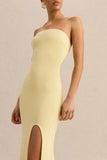 Melva Lemon Bandeau Maxi Dress
