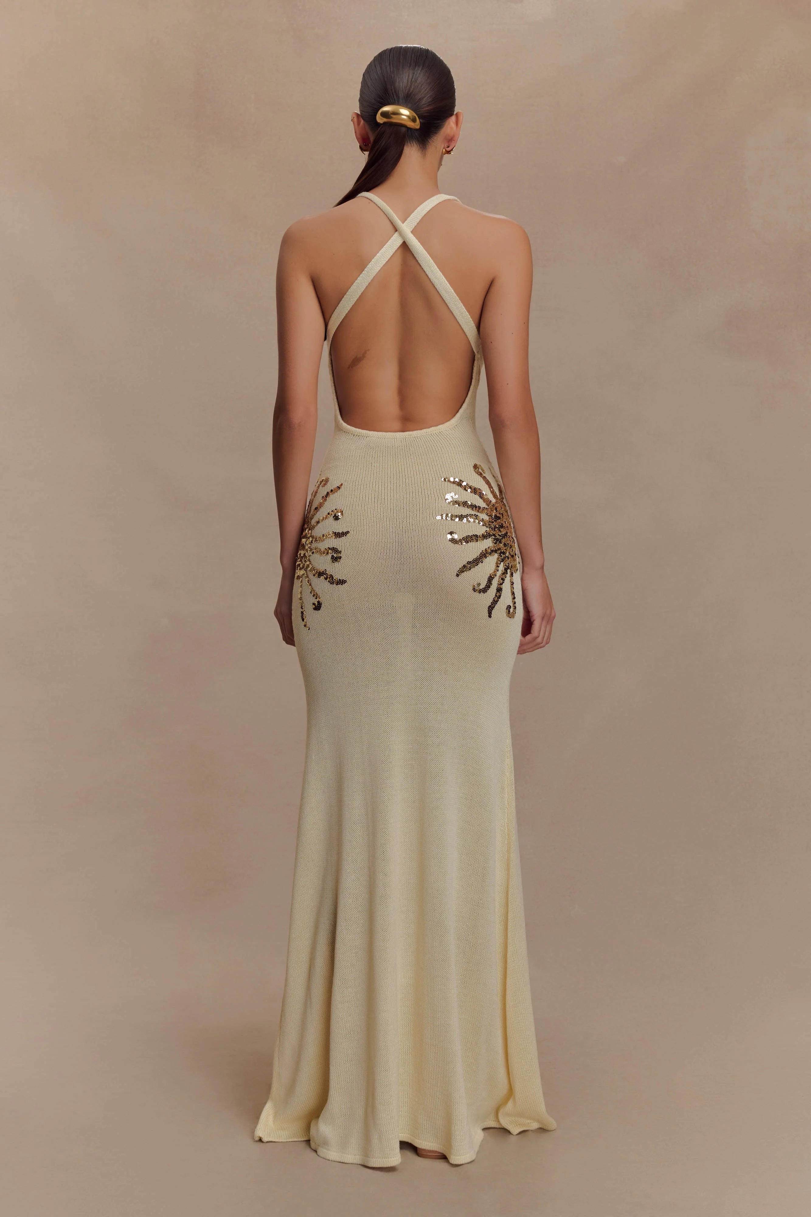 Ellington Knit Maxi Dress With Sequin Ivory