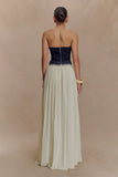 Suella Chiffon Denim Maxi Dress Indigo Blue