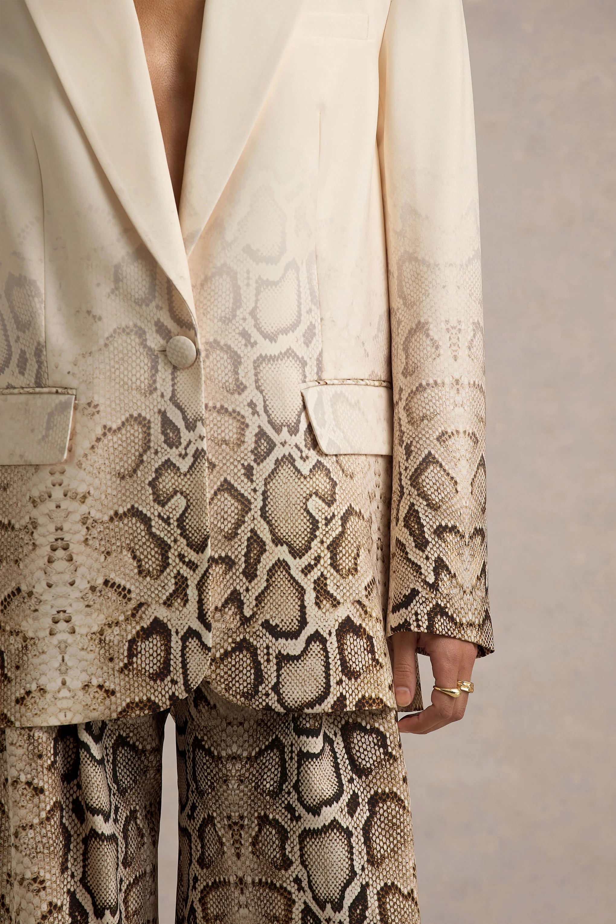Shaniya Snake Print Wide Leg Trousers