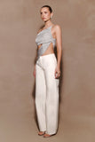 Corah Lurex Drape Knit Top Silver