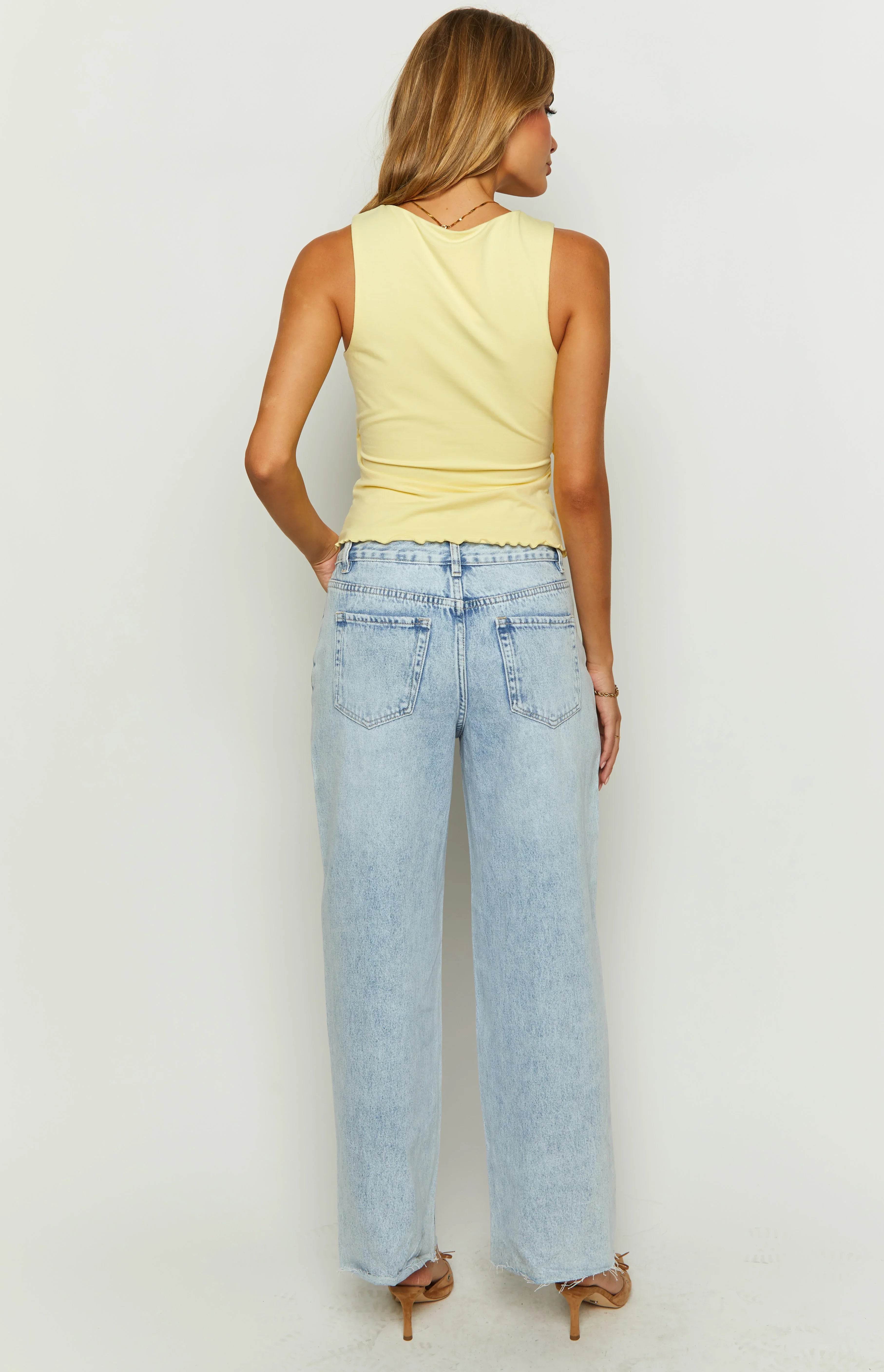 Shes Yours Light Wash Denim Wide Leg Boyfriend Jeans