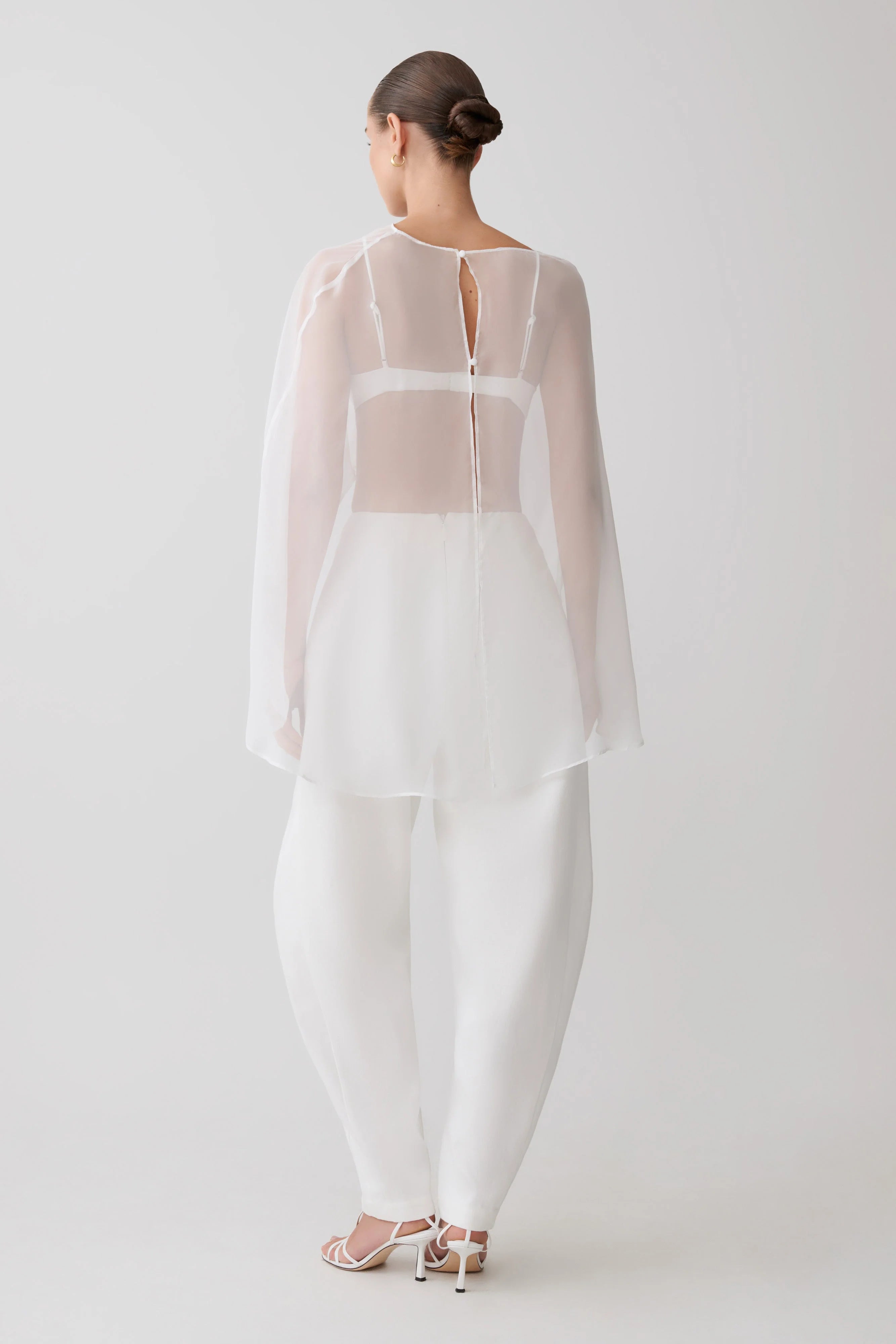 Kirstine Bralette With Chiffon Cape Ivory