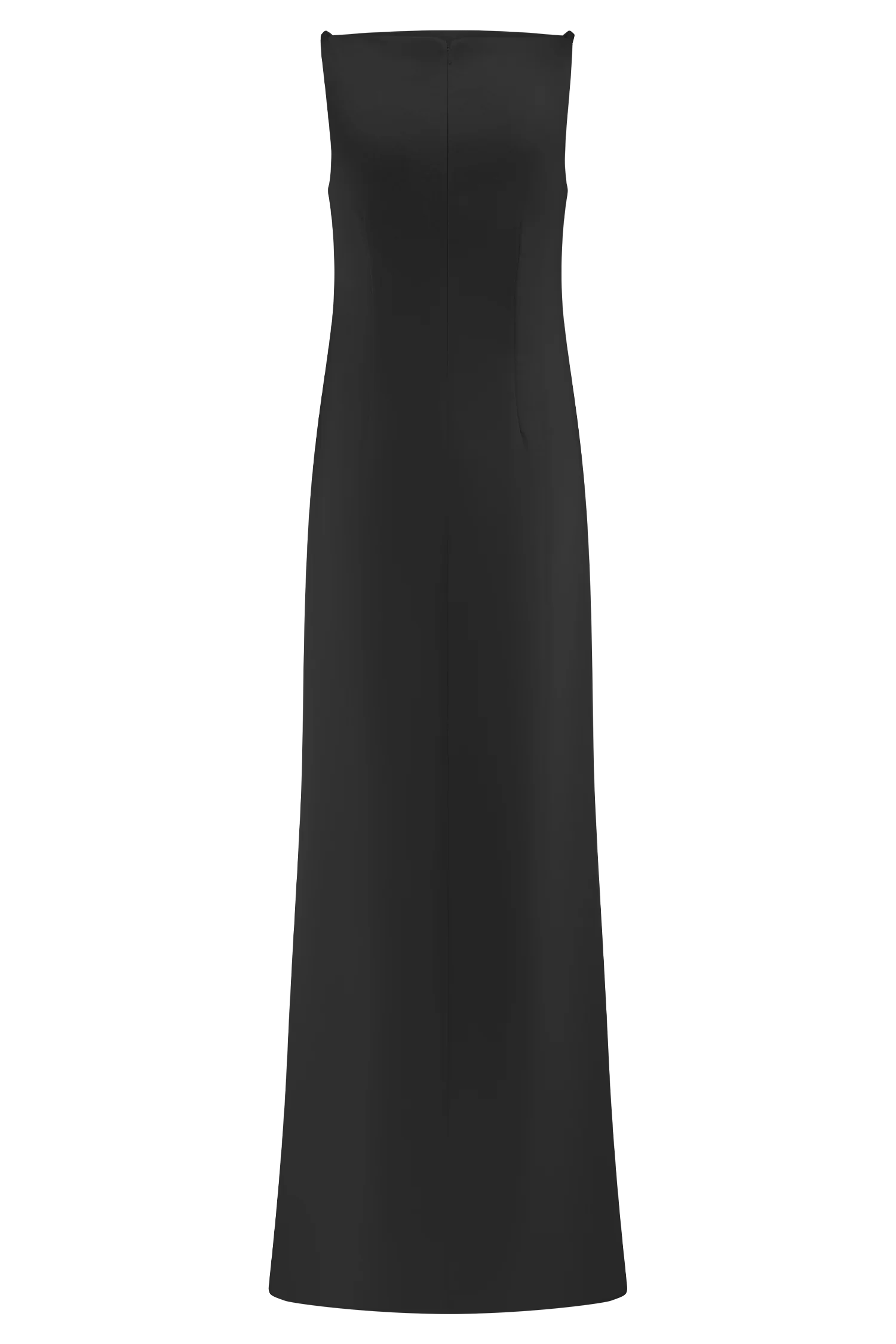 Violet Sleeveless Satin Maxi Dress Black