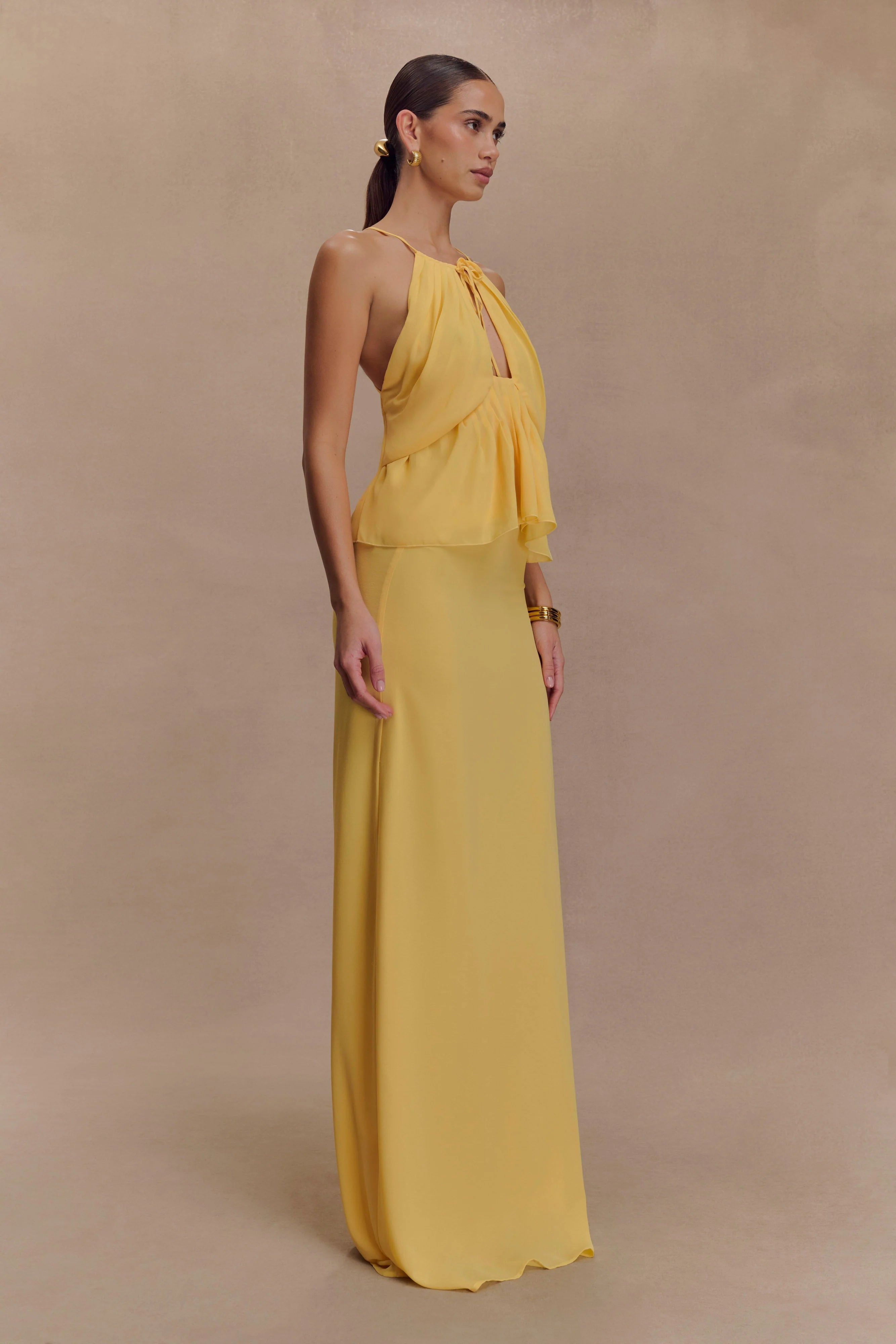 Katalina Chiffon Maxi Skirt Butterscotch