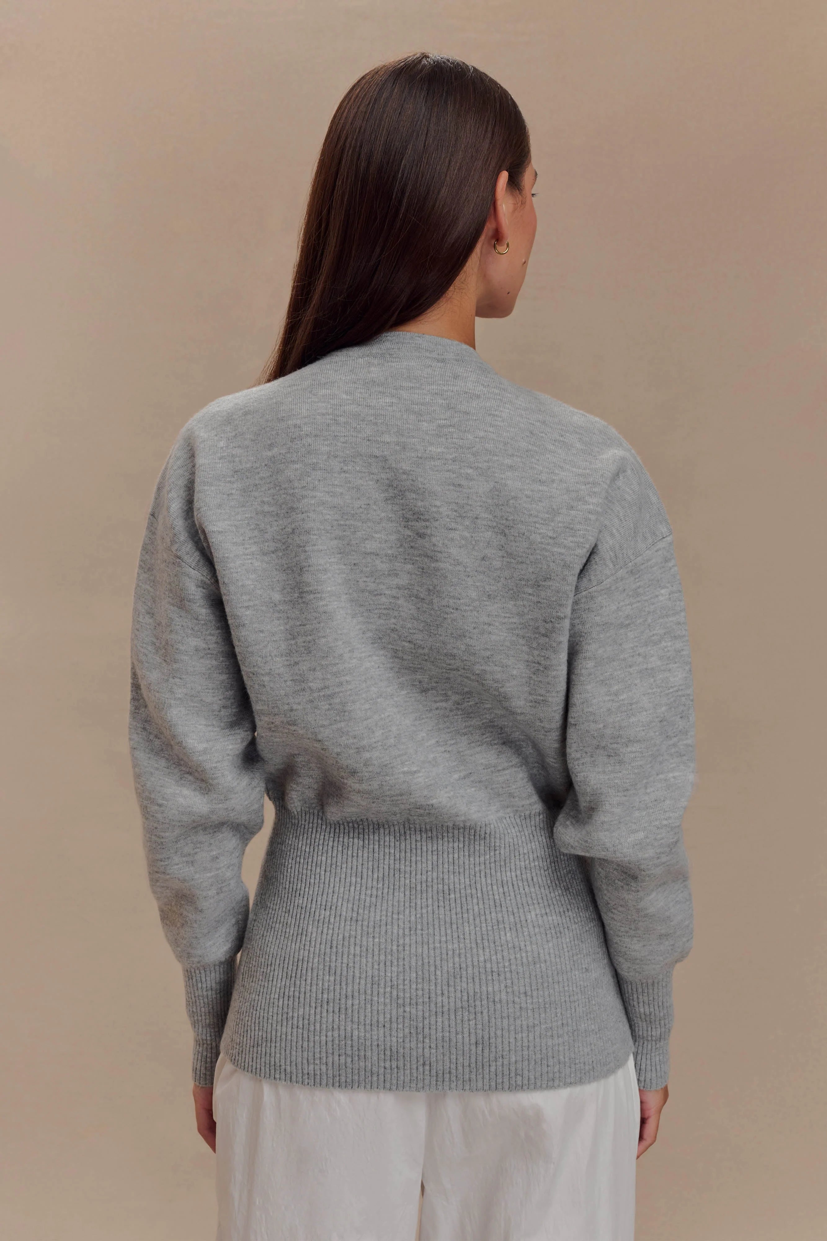 Alexia Buttoned Oversized Cardigan Grey Marle