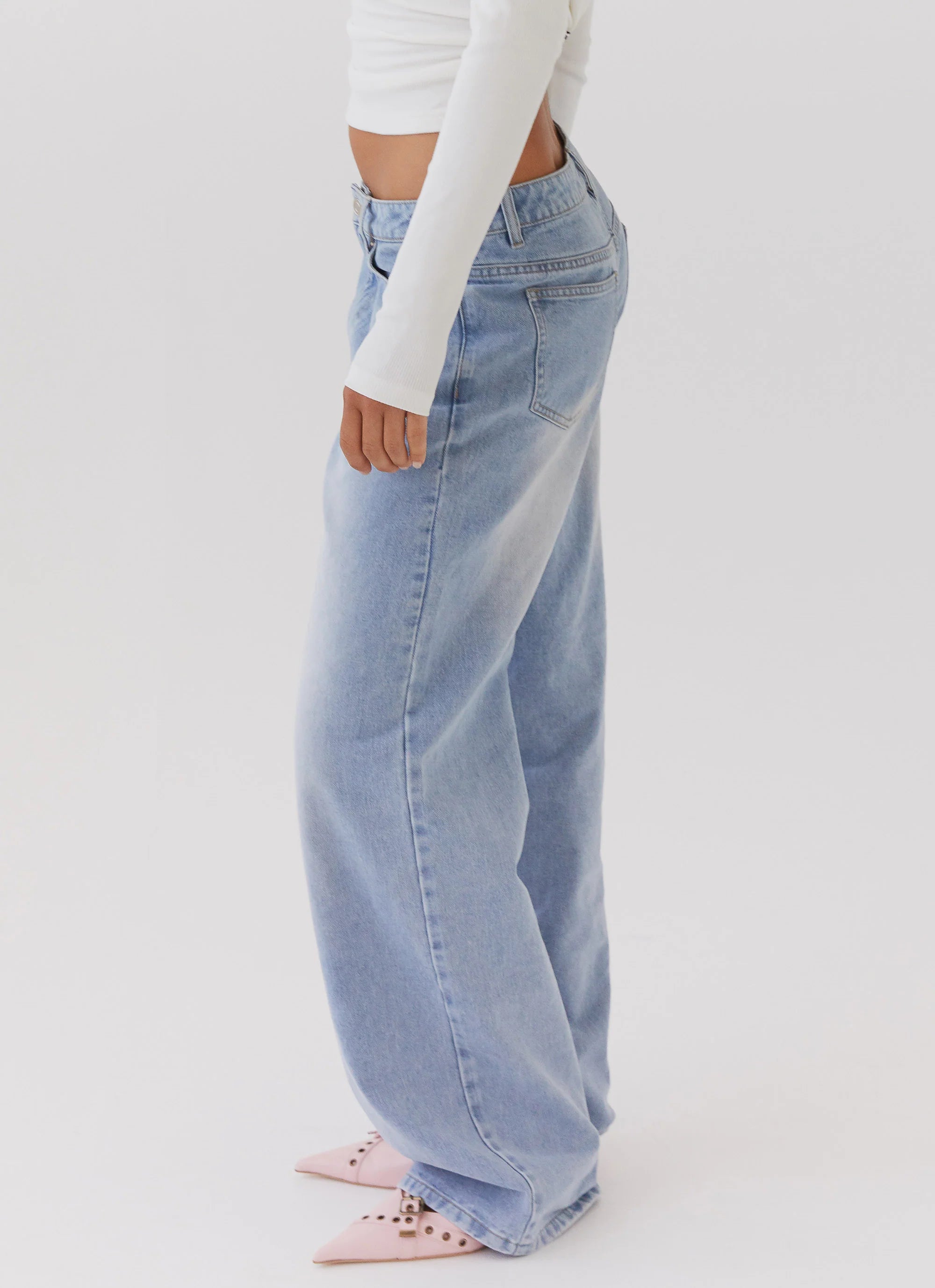 Keanna Low Rise Denim Jeans Light Blue