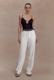 Maude Crepe Straight Leg Pants Ivory