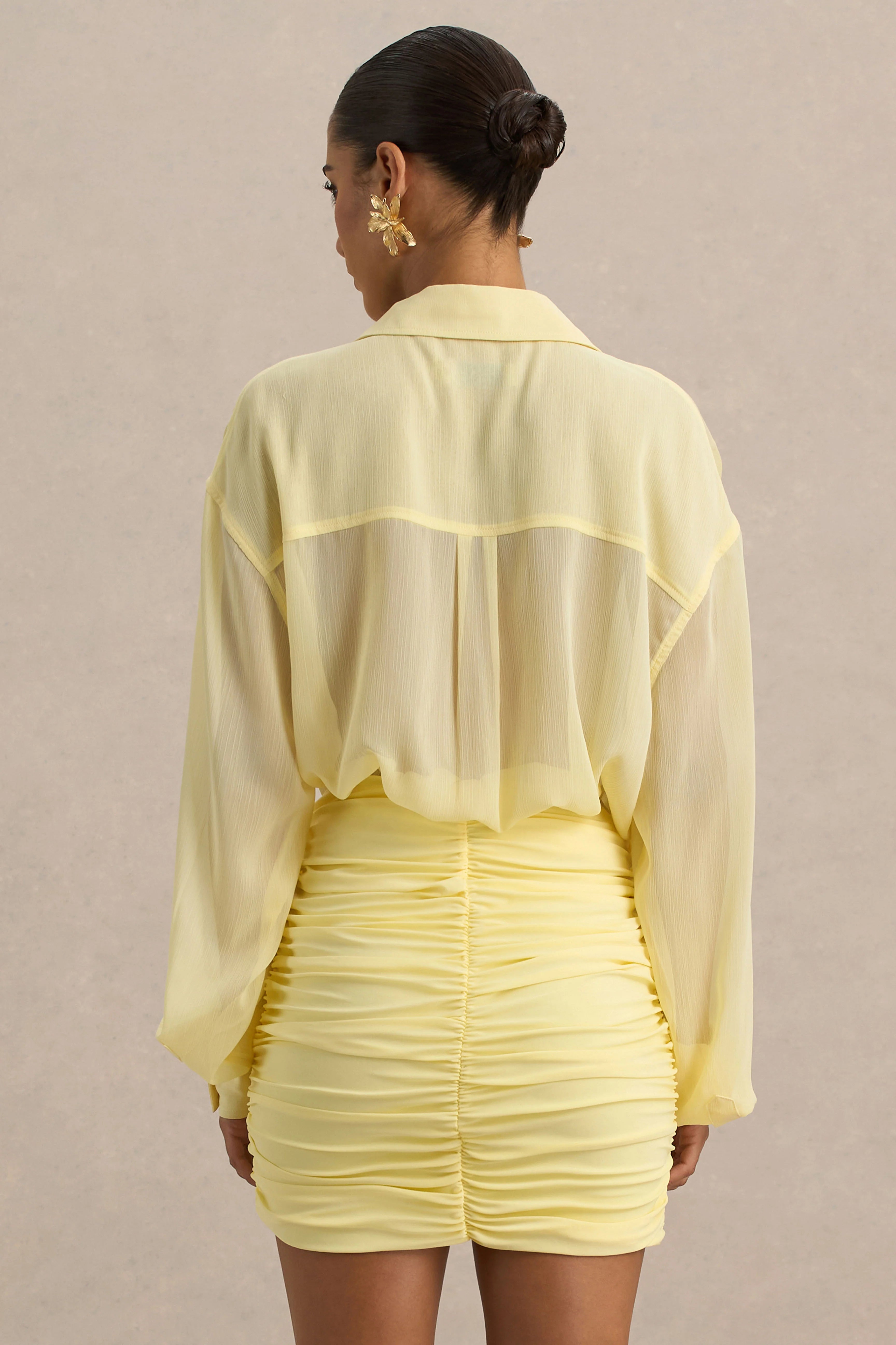 Zinna Lemon Plunge Neck Shirt