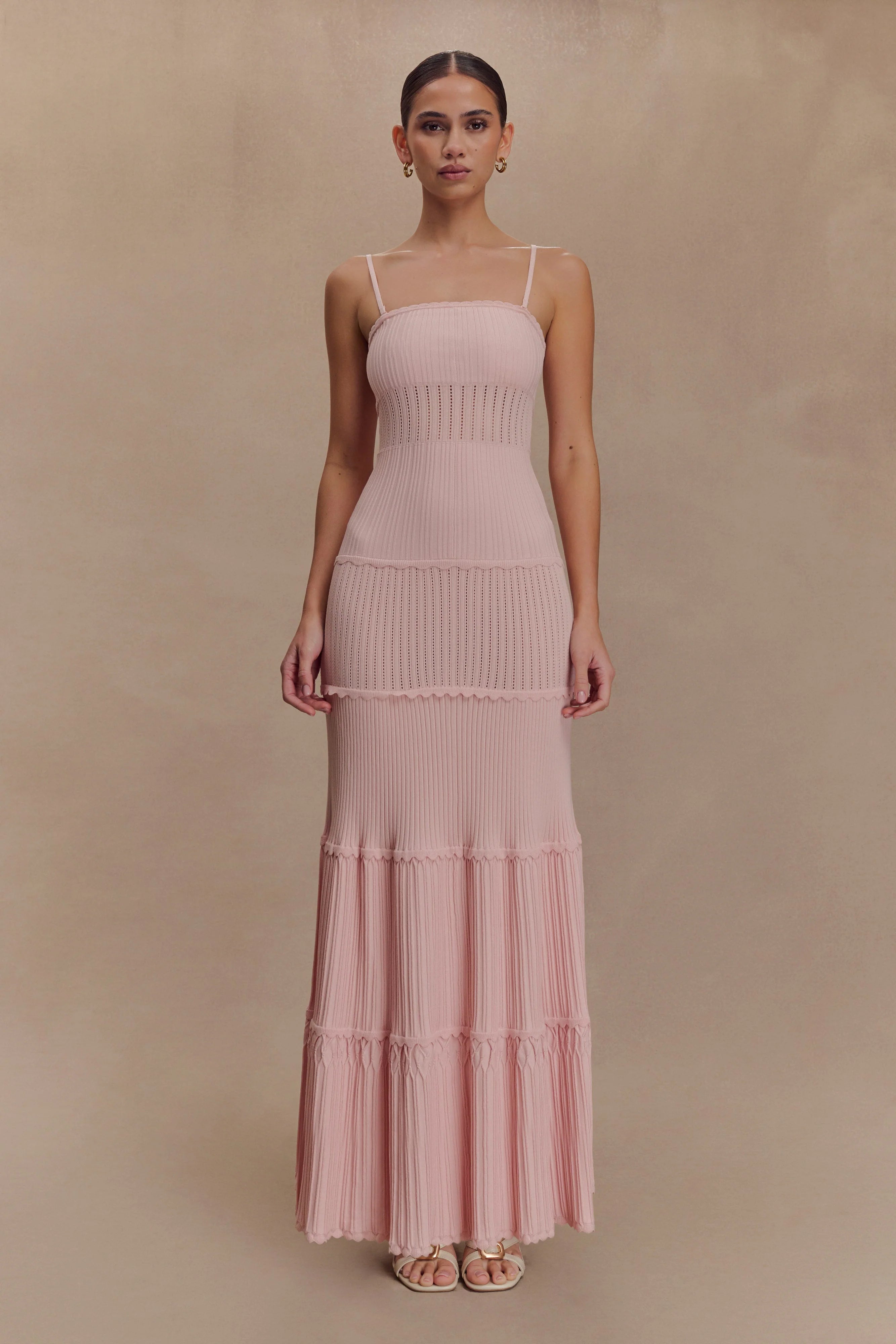 Finley Pointelle Knit Maxi Dress Baby Pink