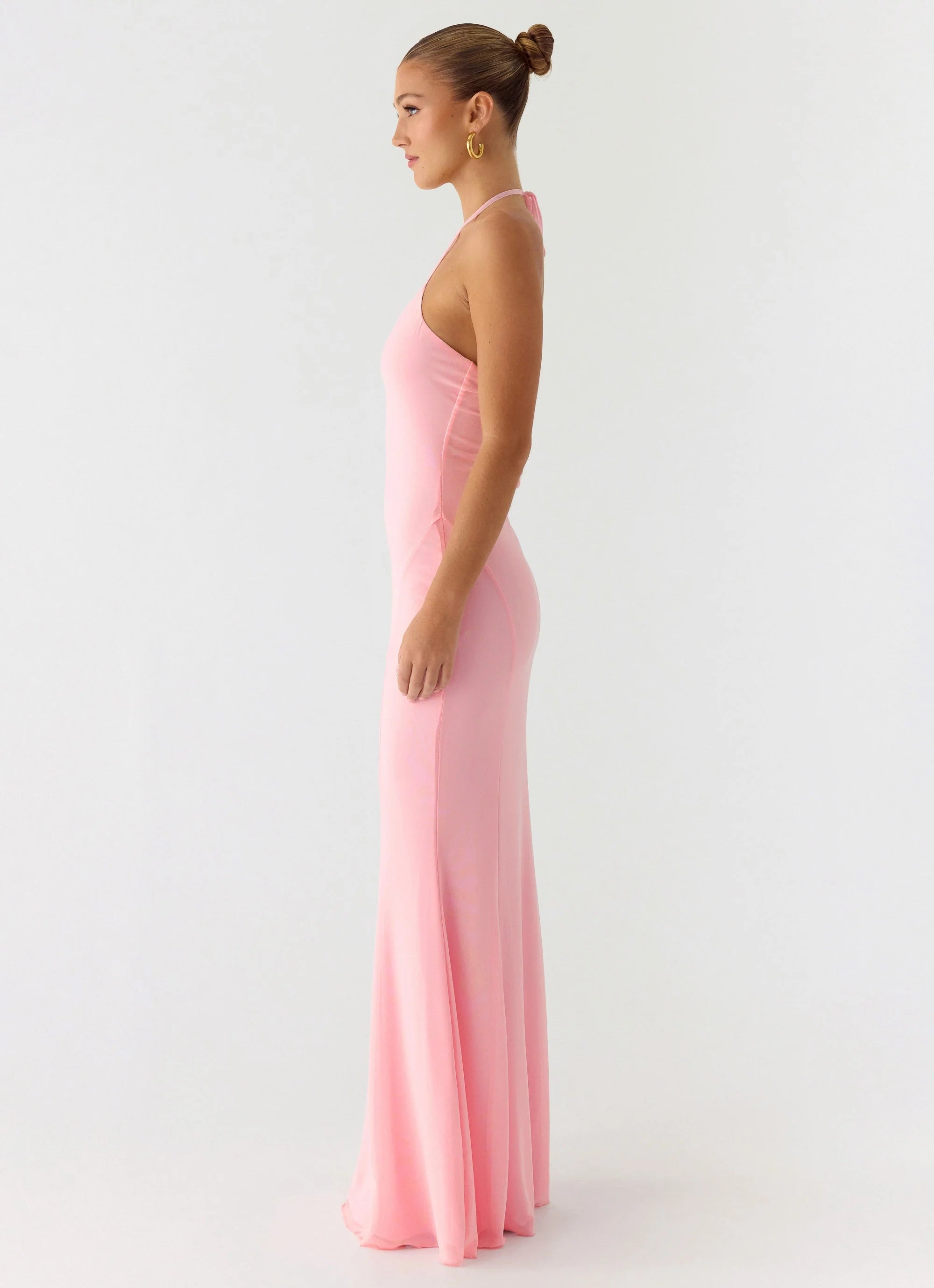 Jolin Halter Maxi Dress Baby Pink