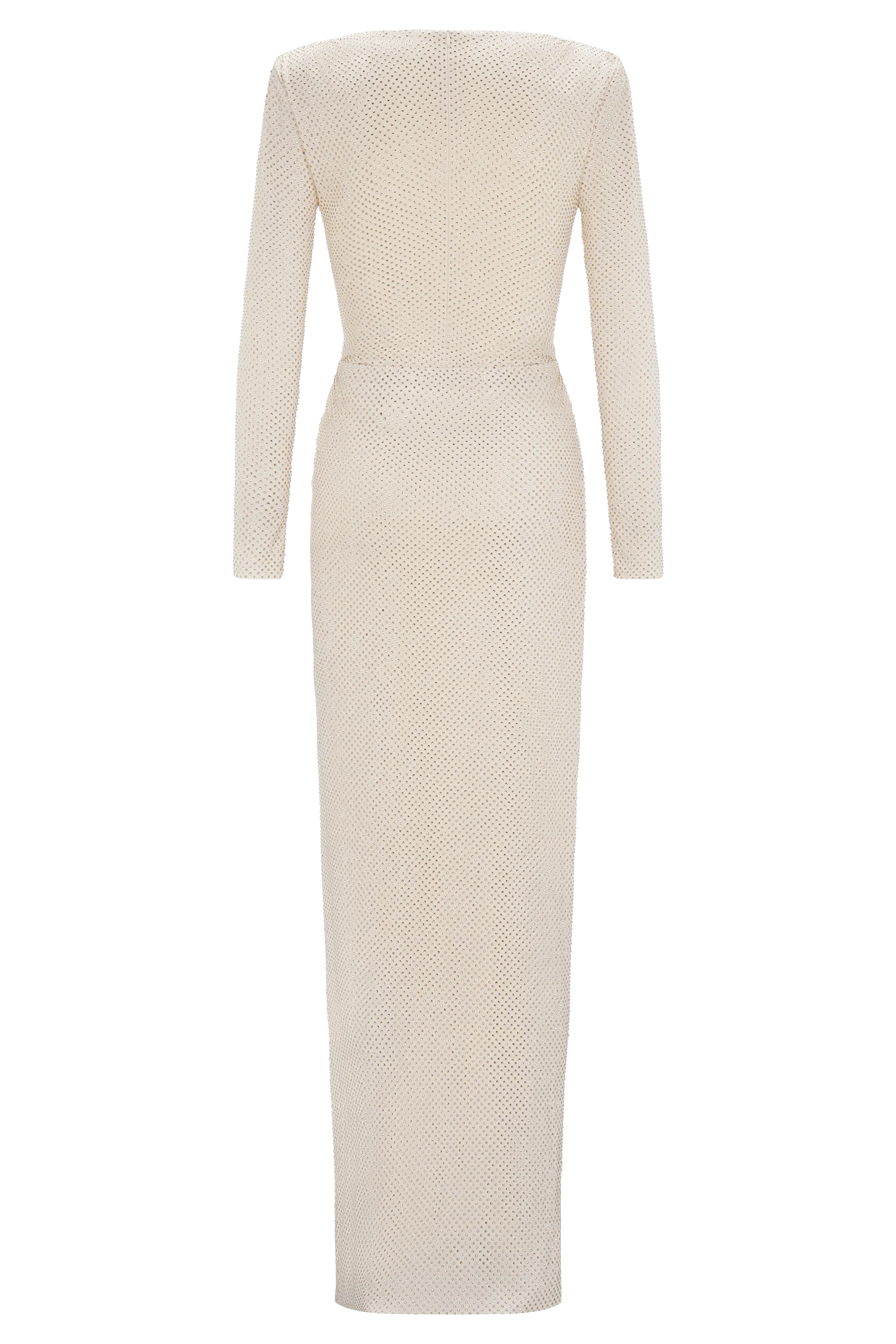 Deanna Long Sleeve Diamante Maxi Dress Gold