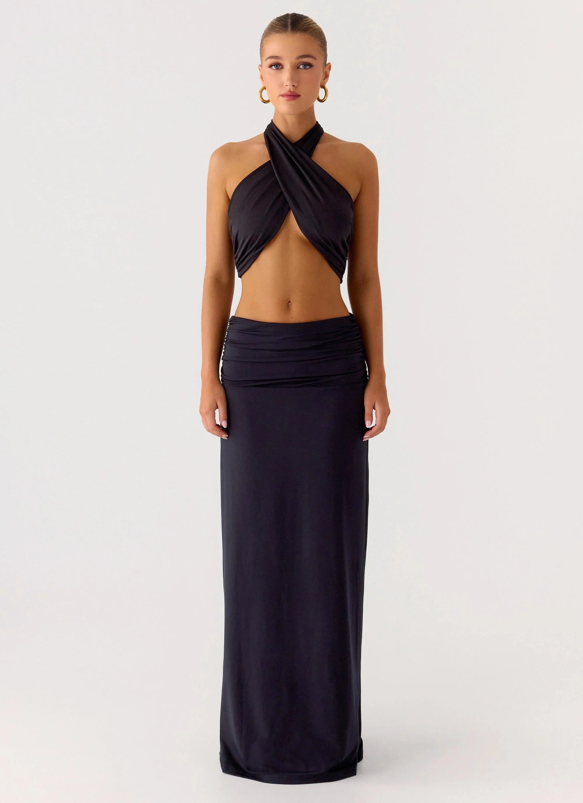 Coletta Wrap Top Black
