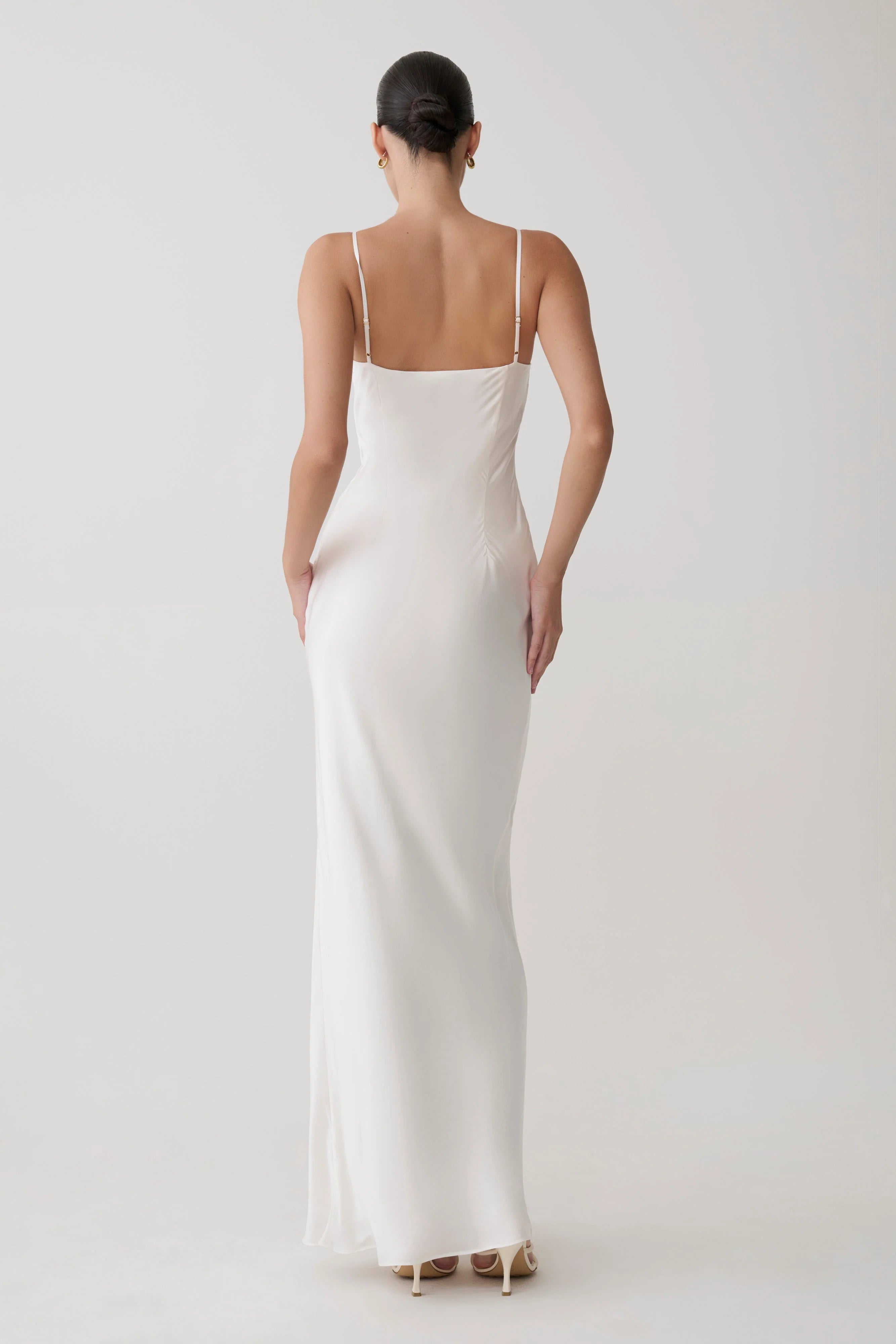 Seraphine Corset Satin Maxi Dress Ivory