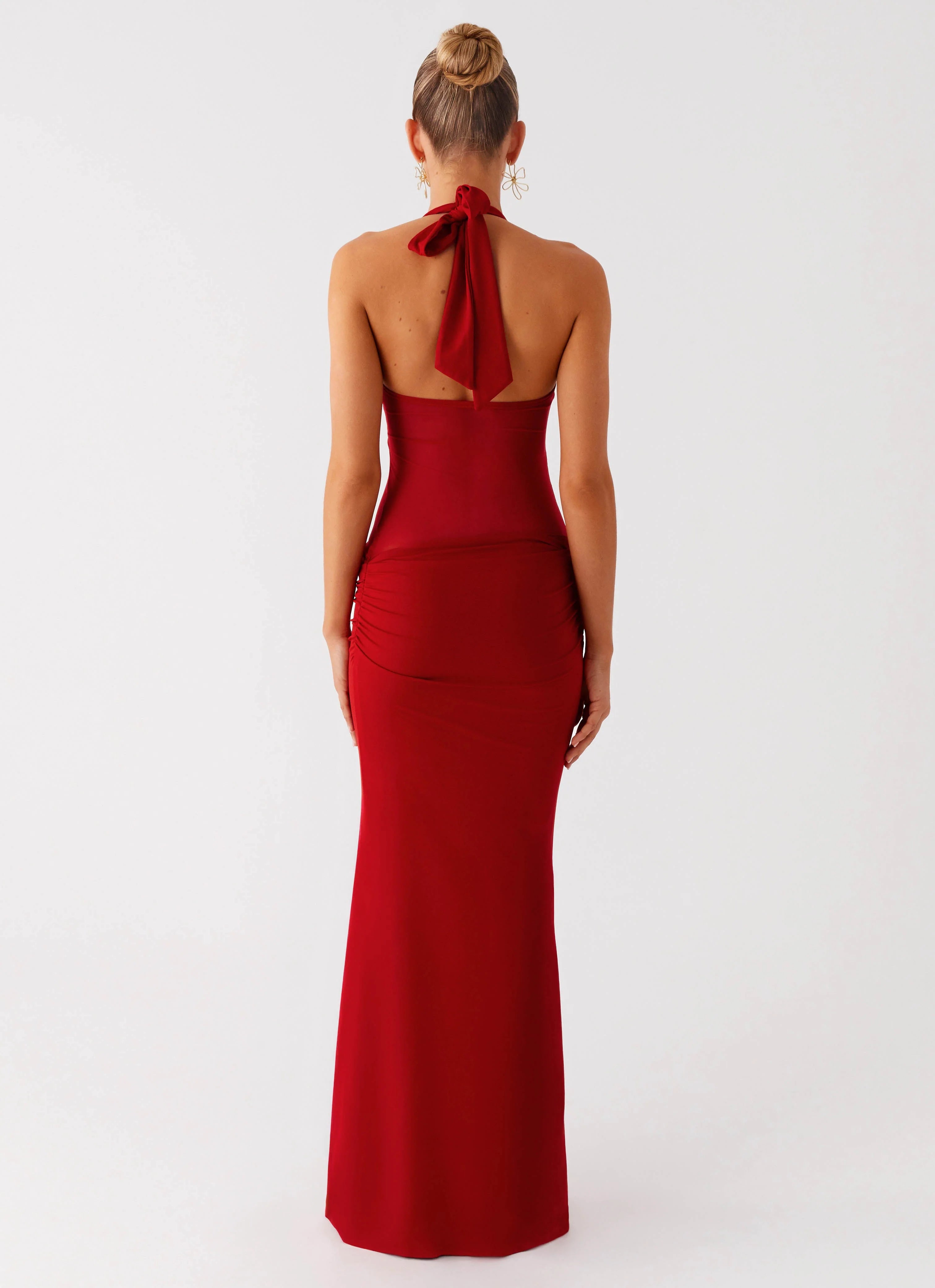 Billen Halter Maxi Dress Red