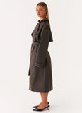 Brighton Oversized Trench Coat Grey