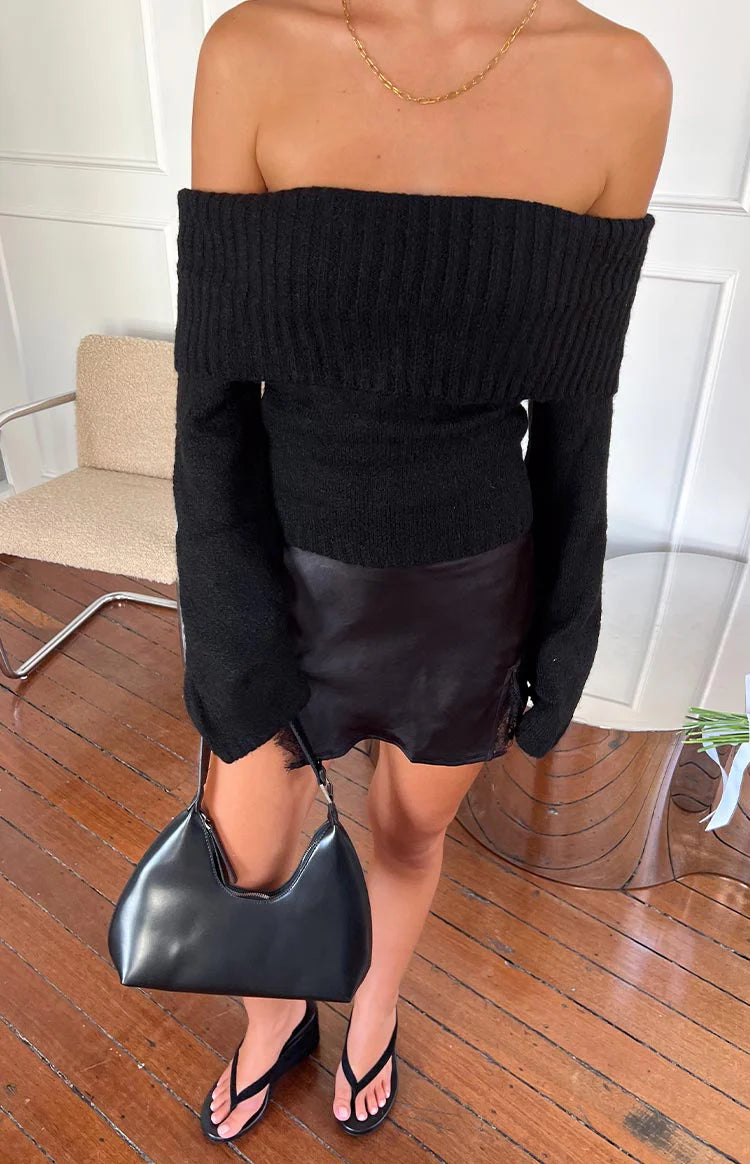 Vivian Lace Mini Skirt Black