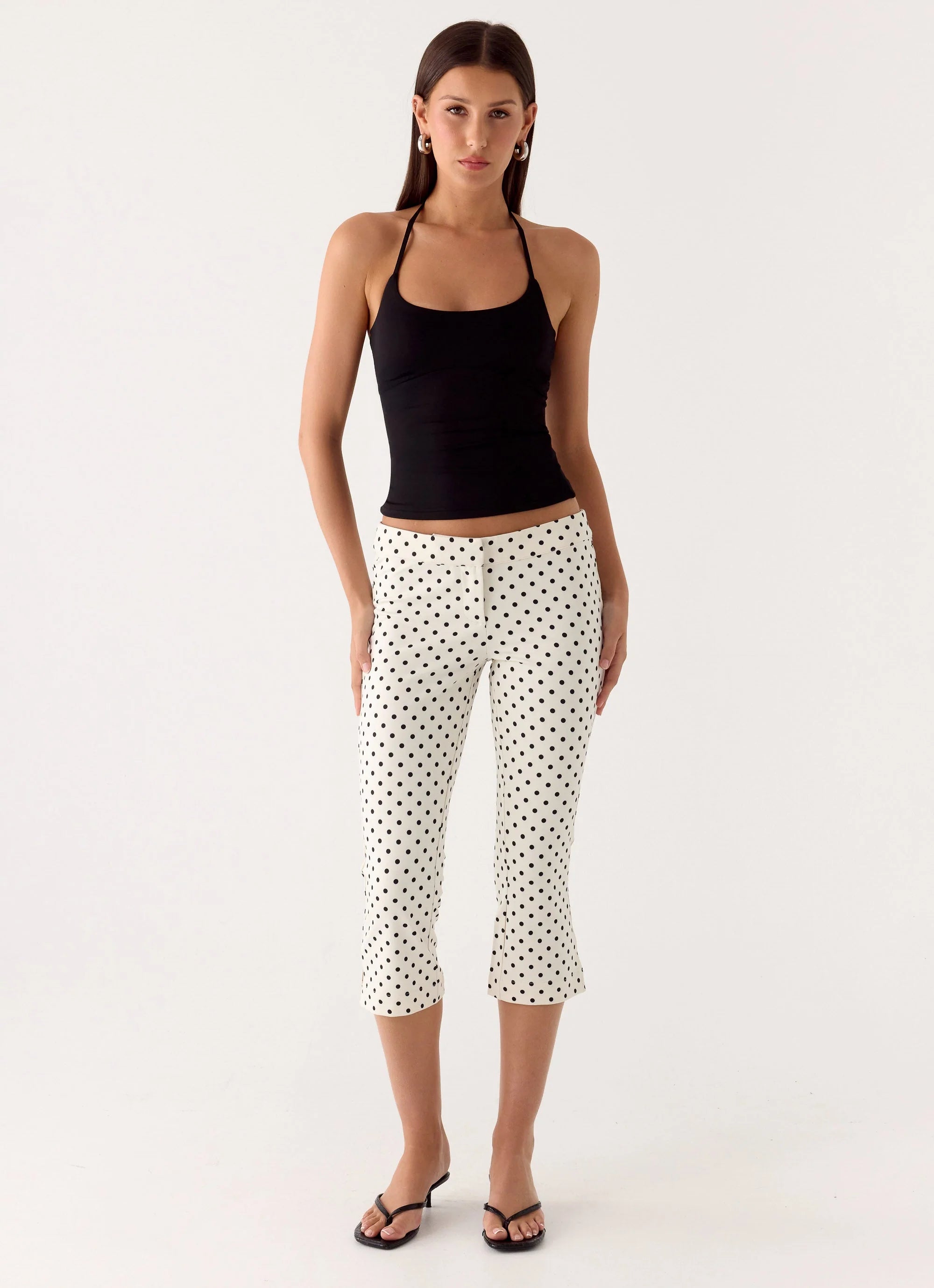Rue Capri Pants White Polkadot