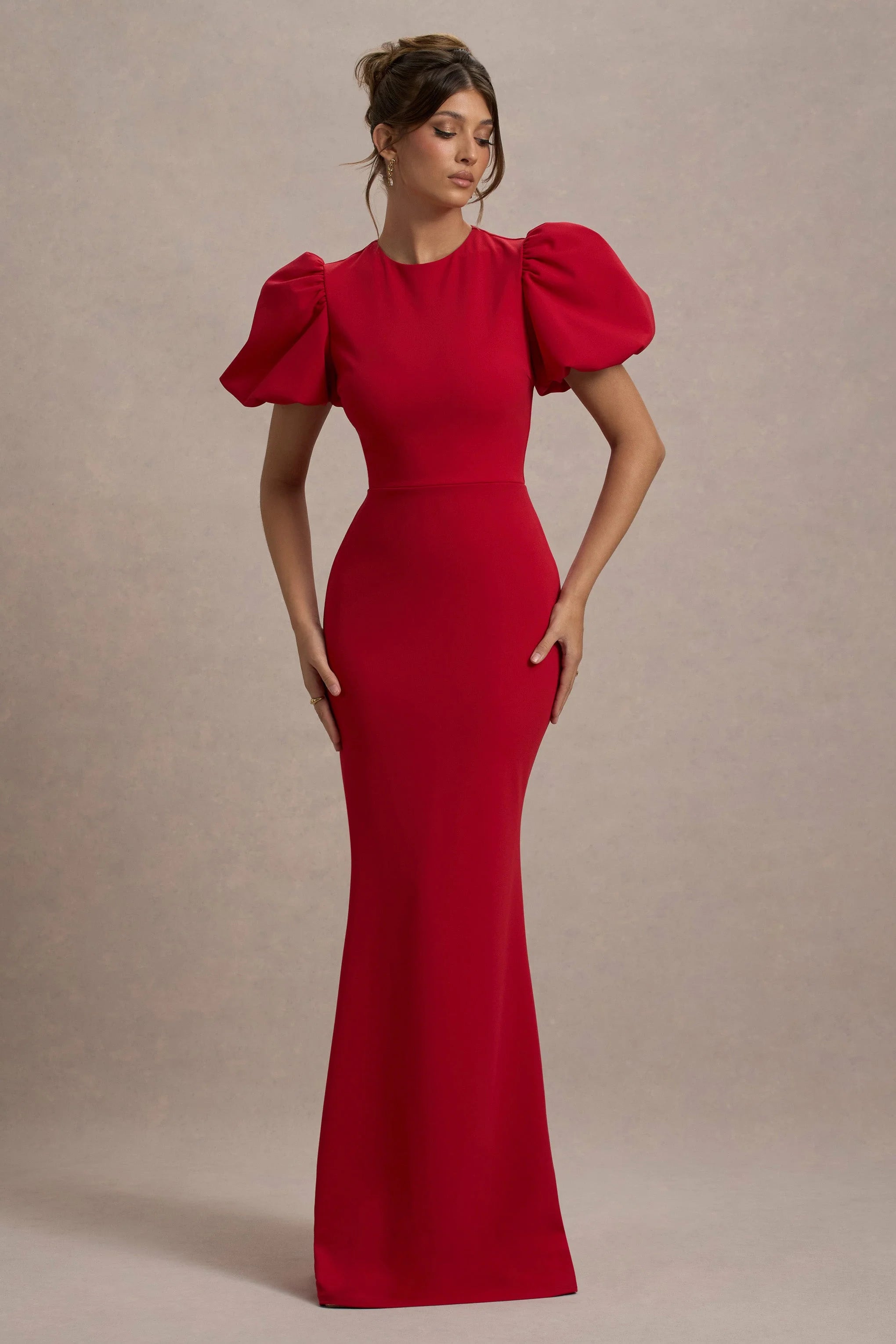 Love Letters Red Puff Sleeve Maxi Dress