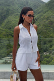 Scout Linen Belted Shorts White