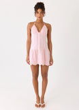 Non Stop Halter Mini Dress Pink