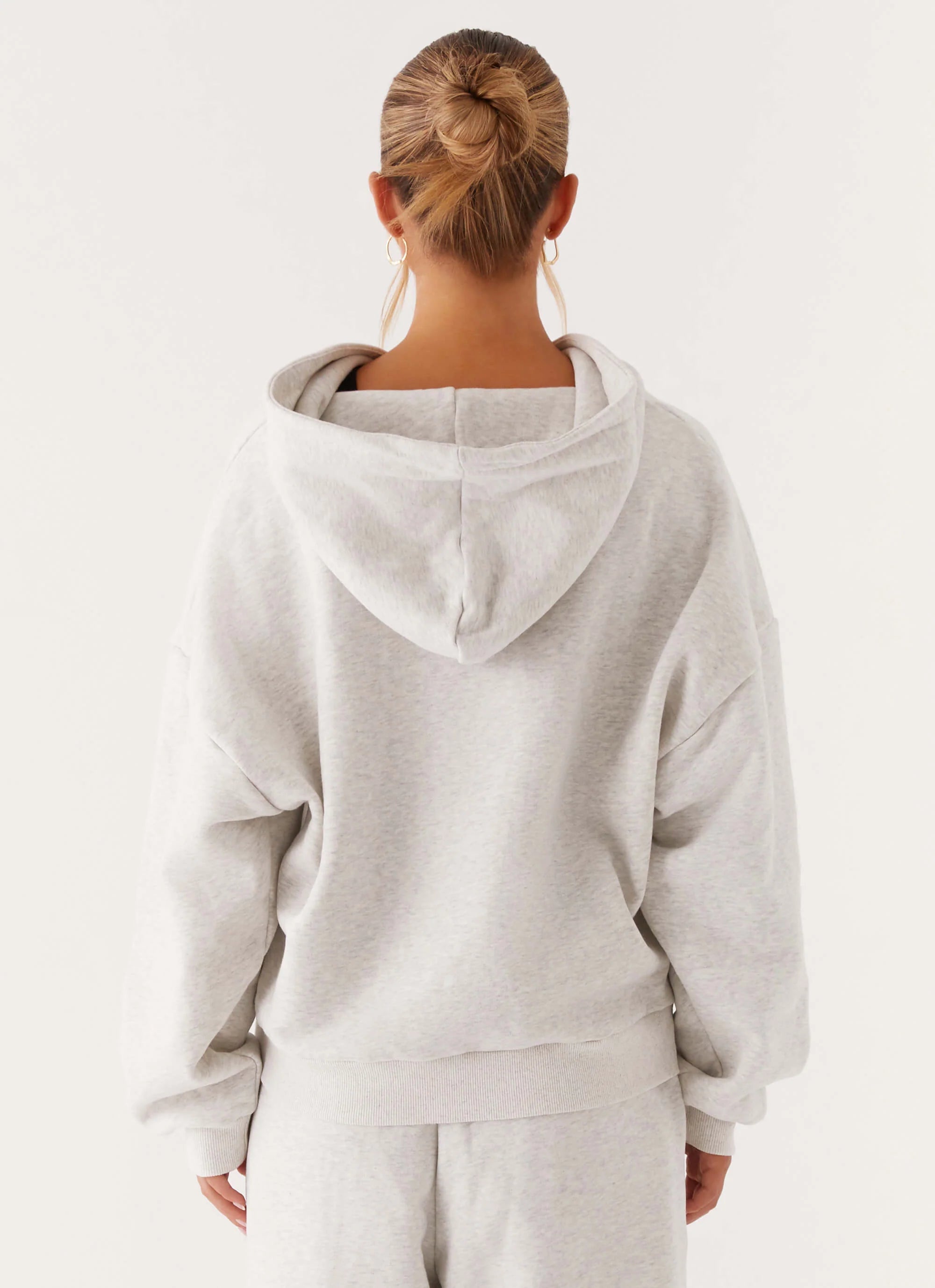 Signature Double Zip Up Hoodie Grey