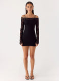 Just This Once Lace Mini Dress Black