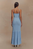 Finley Pointelle Knit Maxi Dress Cornflower Blue