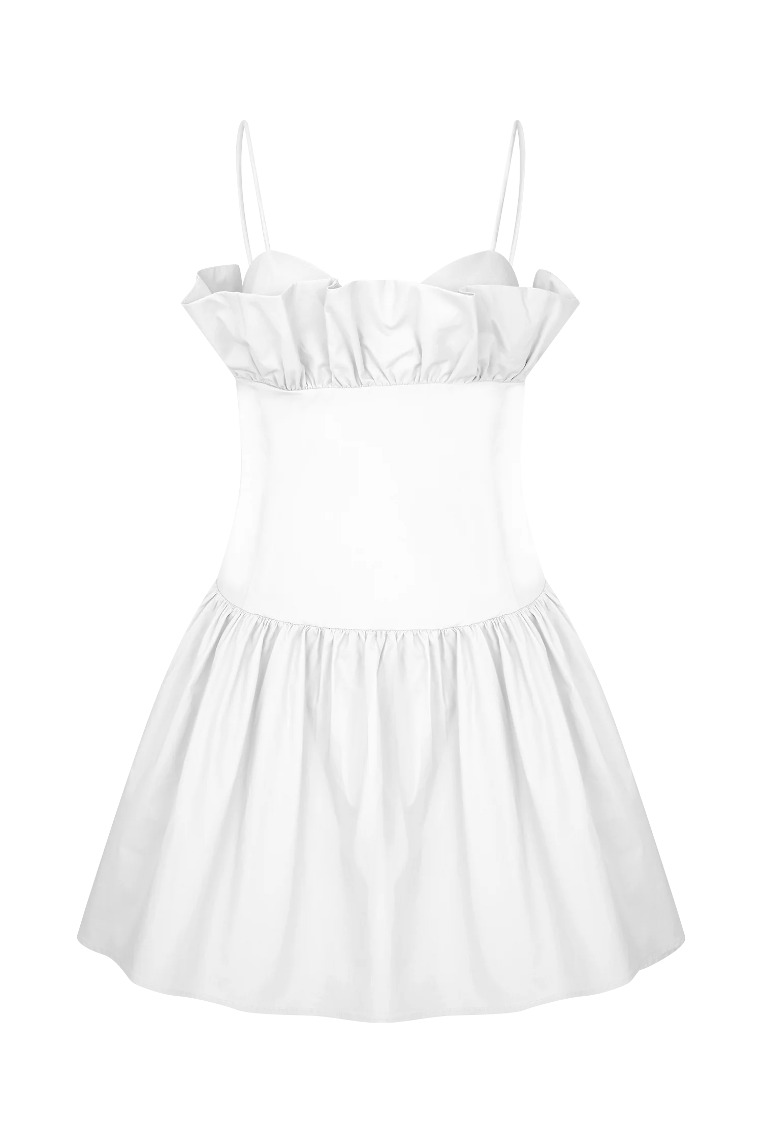 Janis Cotton Frill Mini Dress White