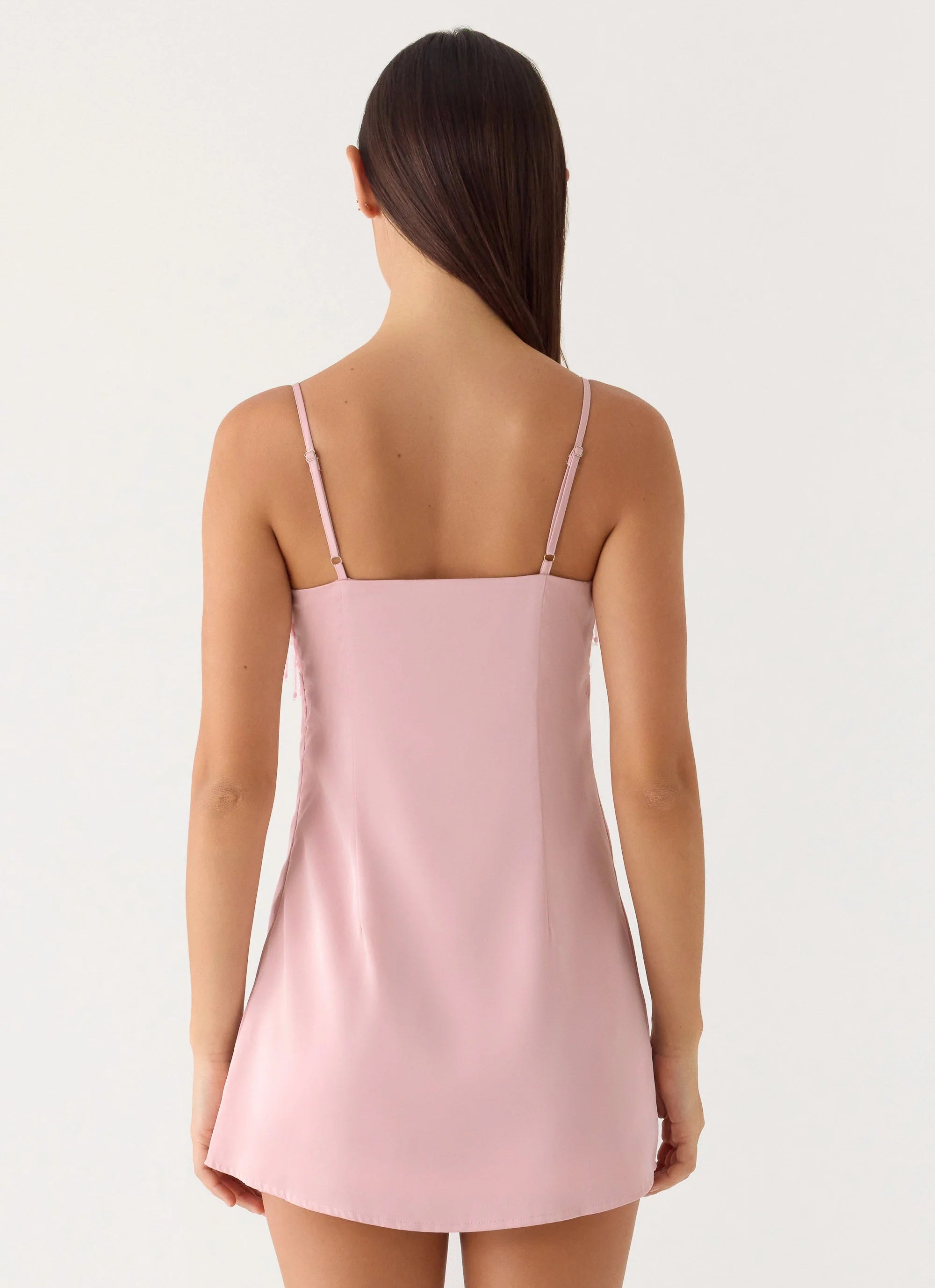 Siren Sequin Beaded Mini Dress Pink