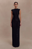 Samara Sleeveless Diamante Maxi Dress Black
